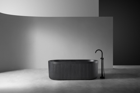 Ванна из искусственого камня Abber Stuttgart AM9925B 170x75 черная матовая фото