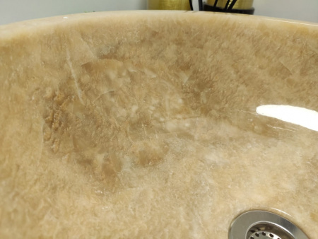 Накладная раковина из оникса Indo Bowl Yellow Small TinLip BO-00322 фото