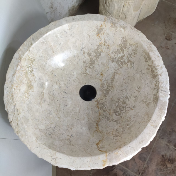 Раковина напольная из мрамора Cream MN-01496 (53*53*91) фото