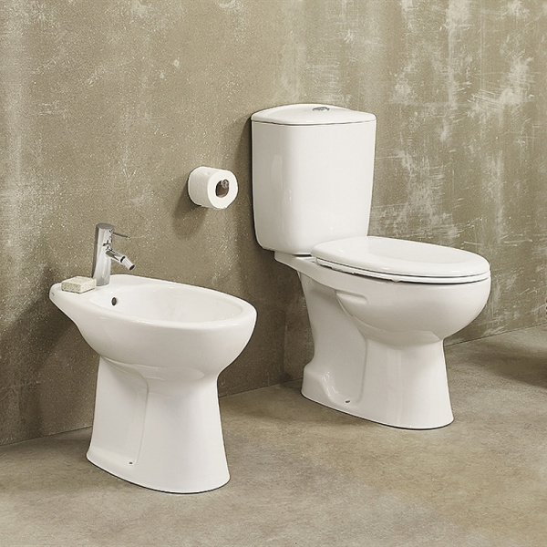 Комплект унитаза компакт с гигиеническим душем Sanitana Munique NC555661aosta с бачком и сиденьем Микролифт фото