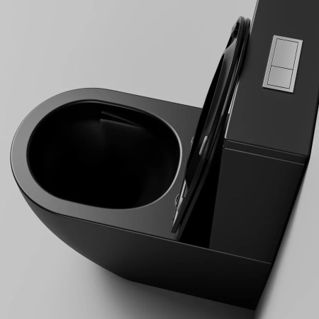 Унитаз напольный Grossman Tornado GR-4494BMSQ с сиденьем, черный матовый фото