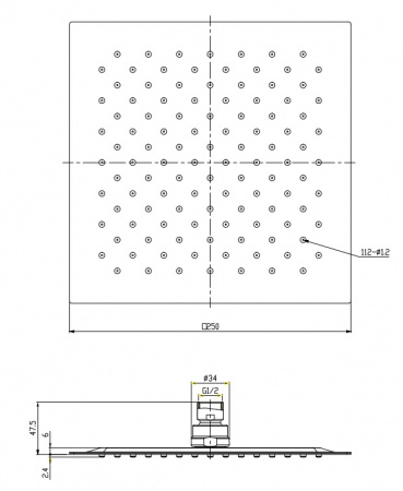Верхний тропический душ Omnires Ultra SlimLine WGU225/KCR хром фото