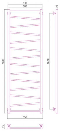 Полотенцесушитель водяной Сунержа Сирокко 160х50 00-0253-1650, хром фото
