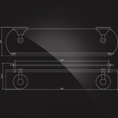 Полка стеклянная Elghansa Carrington CRG-550 50 см фото
