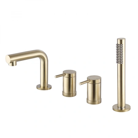 Смеситель на борт ванны Abber Emotion AF8813G матовое золото фото