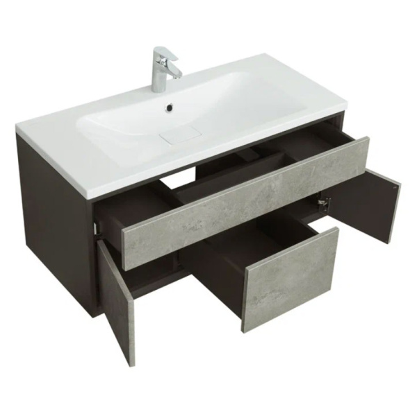 Тумба с раковиной Акватон Уэльс 100 1A267601WA6A0 авеллино грей / антрацит фото