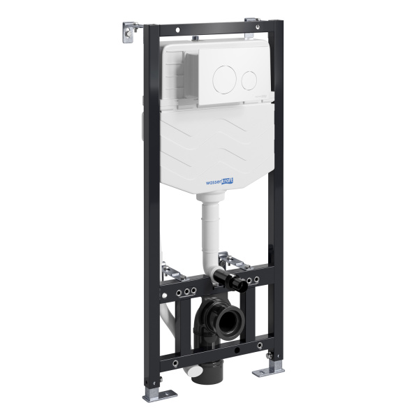 Инсталляция для подвесного унитаза WasserKRAFT Aller 10TLT.010.ME.WM02  кнопкой, матовая белая фото
