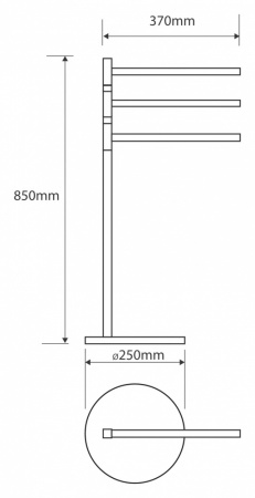 Стойка для туалета с тройным пооротным держателем для полотенец Bemeta Omega 104836032 фото