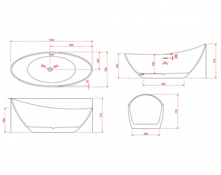 Ванна акриловая Abber AB9233 185x80 фото