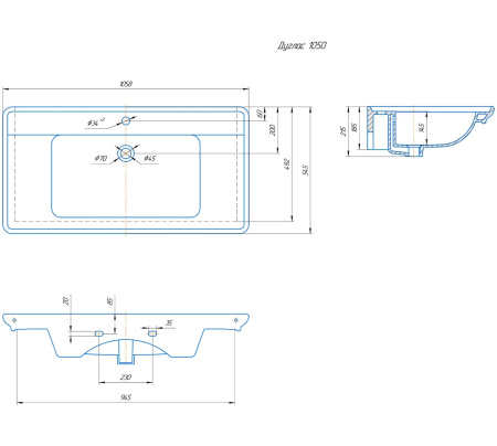 Раковина Sanflor Kirovit Дуглас 105 С02976 фото