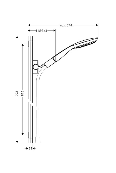 Душевой гарнитур Hansgrohe PuraVida 150 3jet 27853400 90 см фото
