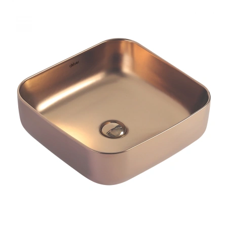 Накладная раковина Abber Rechteck AC2211MRG 38x38 розовое золото матовое фото