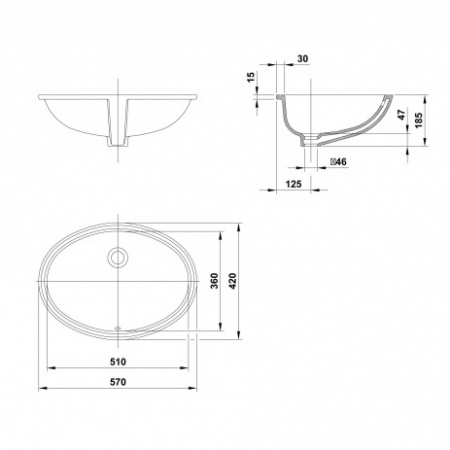 Раковина встраиваемая Gala Egeo 29220 57 см фото