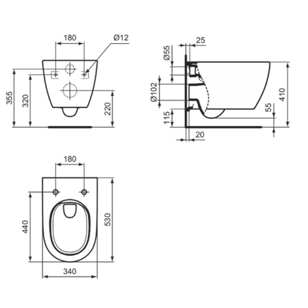 Подвесной унитаз со смывом торнадо Ideal Standard I.life T568001 фото