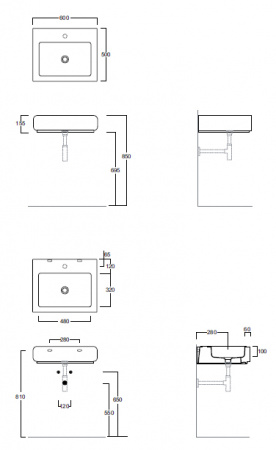 Подвесная раковина Simas Top e lavabi d'Arredo OH10*1 bi фото
