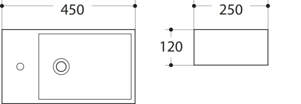 Раковина Art&Max AM-7948-R 45x25 белая R фото