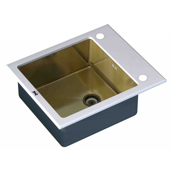 Мойка кухонная Zorg Inox Glass GL-6051-WHITE-BRONZE фото
