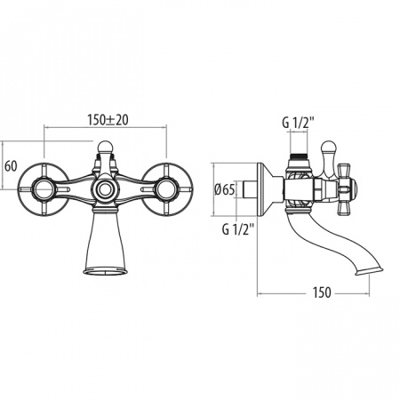 Смеситель для ванны с душем Tiffany World London TW1750617COcr фото