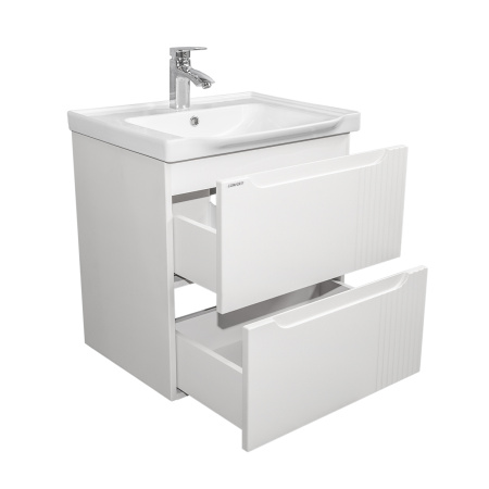 Тумба с раковиной Comforty Сидней-60 00-00022911CF белая матовая фото