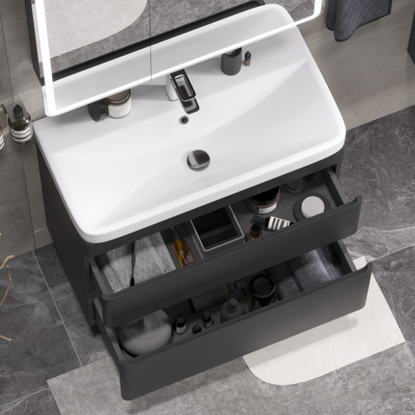 Тумба под раковину напольная EQUIL Eltoro 70 tnELTR80.2Y-03 черный софт фото