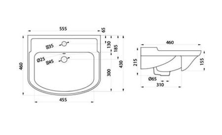 Тумба под раковину Bellezza Классик-55 с ниж. ящ. фото