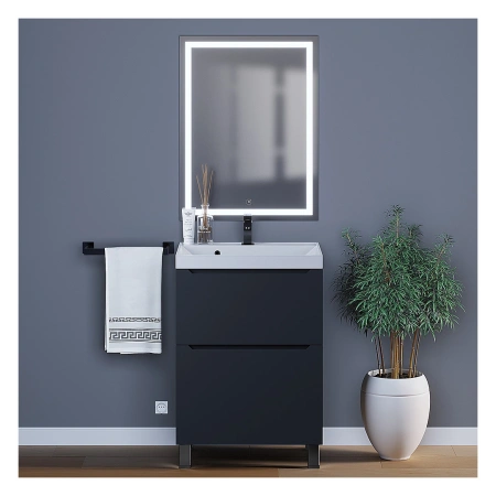 Тумба под раковину напольная Uperwood Tanos 60 291120331 черная матовая фото