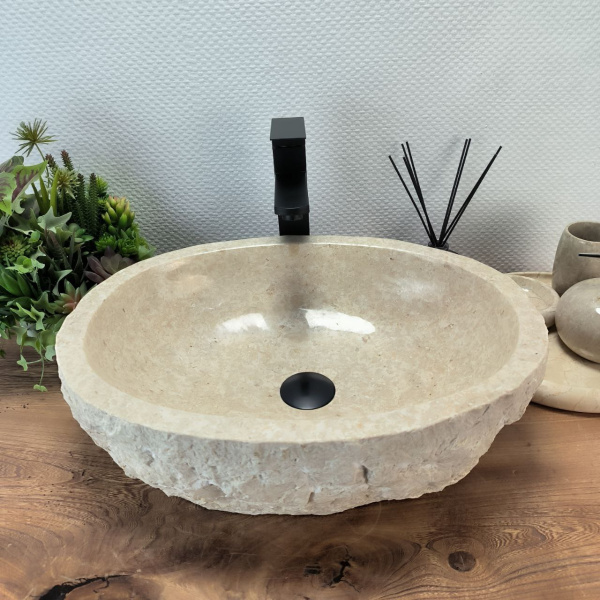 Раковина из мрамора Marble Cream MC-69258 50x40x15  фото