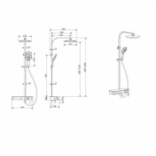 Душевая система (стойка) Bravat Meissen F6277312CP-A-ENG фото