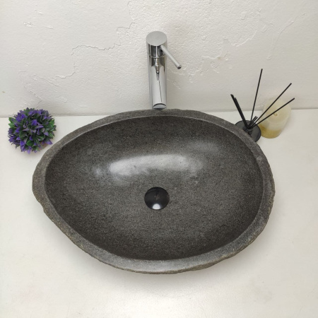 Накладная раковина из речного камня RS01181 (56*41*15) фото