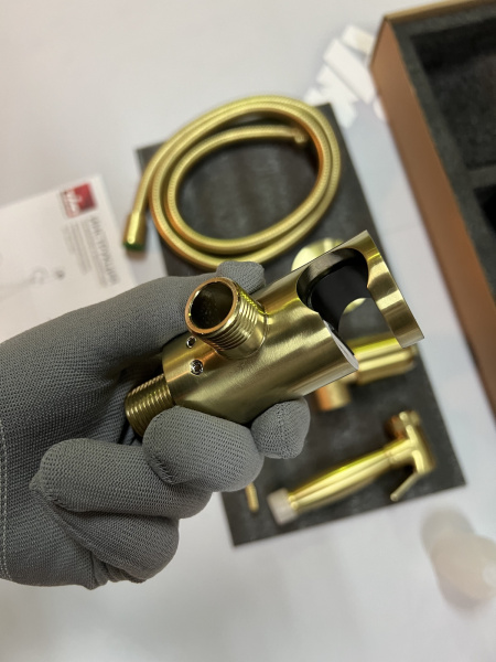 Гигиенический душ со смесителем Timo Saona 2389/17SM Золото матовое фото