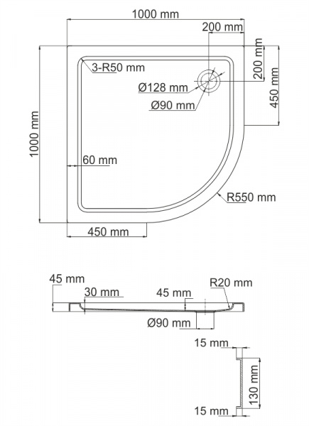 Поддон для душа WasserKRAFT Isen 26T23 100x100 фото