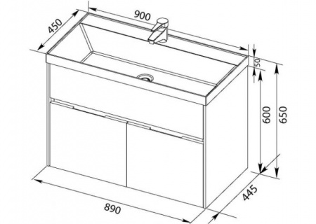 Тумба с раковиной Aquanet Латина 90 00212933 фото