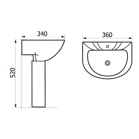 Детская раковина со смесителем SantiLine 36 SL-2115 с рисунком Микки Маус фото