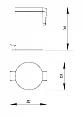 Мусорное ведро для ванной с педалью Omnires Uni UN3530CR хром фото