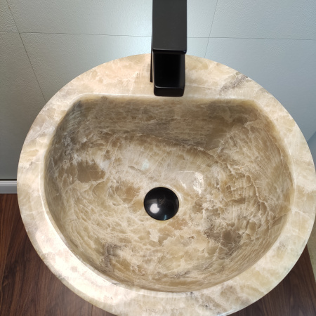 Раковина напольная из оникса Grey ON-01345 (40*40*90) фото