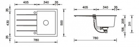 Мойка для кухни Alveus Cubo 30 Arctic фото
