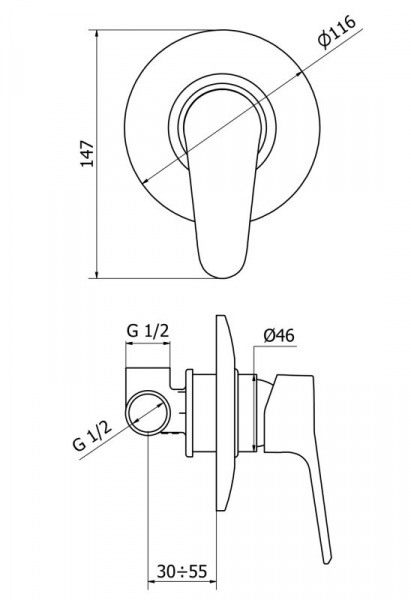 Смеситель для душа Cezares Peonia PEONIA-DIM-01 фото