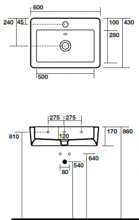 Накладная раковина Kerasan Ego 3242 bi*1 фото