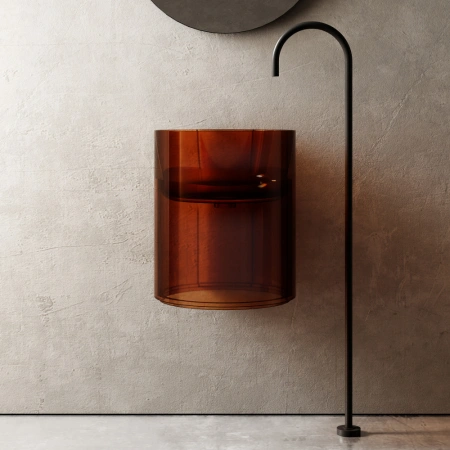 Раковина моноблок подвесная Abber Kristall AT2704Opal 42x42 фото