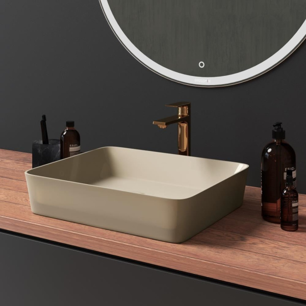 Накладная раковина Grossman Color GR-3016BEM 48x37 бежевая матовая фото