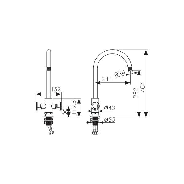Смеситель для кухни Kaiser Topaz 17333-2 черный матовый фото