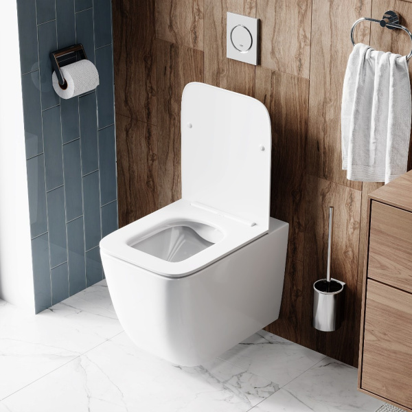 Унитаз подвесной безободковый Cerutti SPA Mimi Aria CT8919 с сиденьем, белый матовый фото