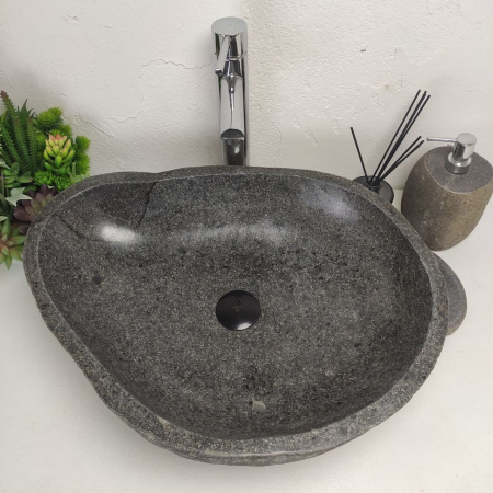 Накладная раковина из речного камня RS01379 (57*44*15) фото