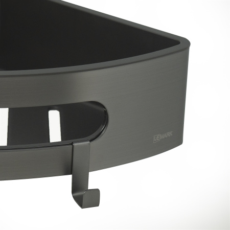 Металлическая полка угловая Lemark Shelf Line 9776048 графит/вставка-пластик графит фото