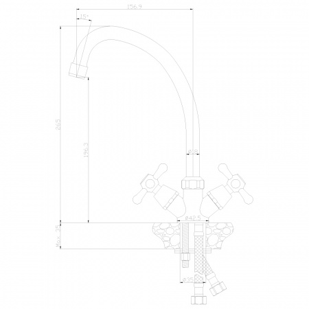Смеситель для кухни Rossinka Y02-71-Beige фото