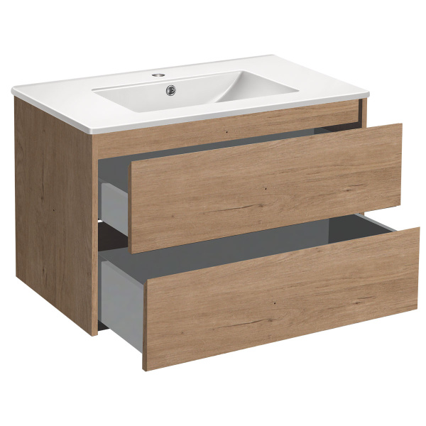 Тумба под раковину Vincea Gio VMC-2G800NO N.Oak 80 см фото