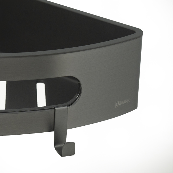 Металлическая полка угловая Lemark Shelf Line 9776048 графит/вставка-пластик графит фото