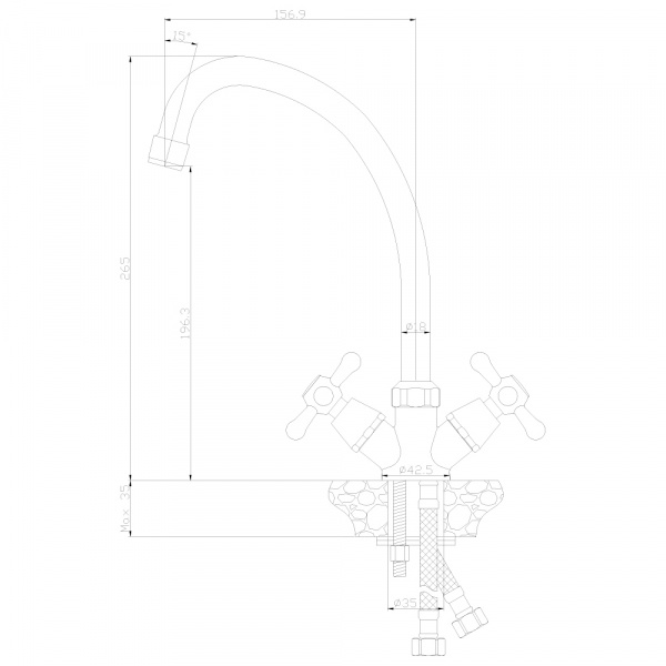 Смеситель для кухни Rossinka Y02-71-Sand фото