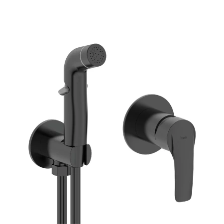 Встраиваемый смеситель с гигиеническим душем Iddis Ray RAYBLR2i08 черный матовый фото