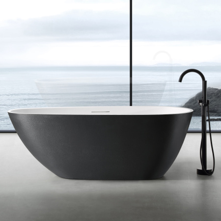 Ванна из искусственого камня Abber Dortmund AM9911BW 170x75 черная  фото